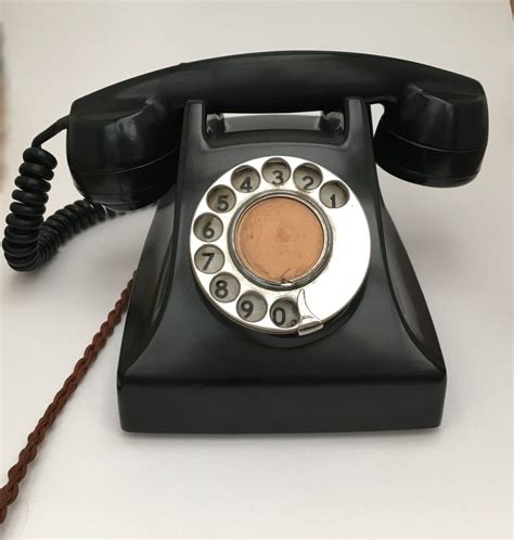 Vintage Retro 1950s Bakelite Black Rotary Dial Phone Telephone Etsy