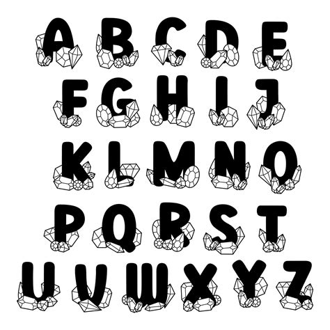 Cute Uppercase Alphabet With Gem Lovely Letter Design For Decoration