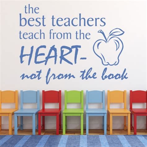 The Best Teachers Teach Wall Sticker Teacher Quote Wall Decal School