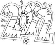 Happy New Year 2022 coloring pages | Free Printable Pictures