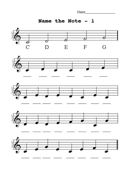 Music Worksheet For Grade 1