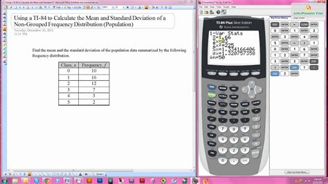 It is express in percentage terms and it basically denotes how the various numbers are placed in respect with the mean. Using a TI-84 to Calculate the Mean and Standard Deviation ...