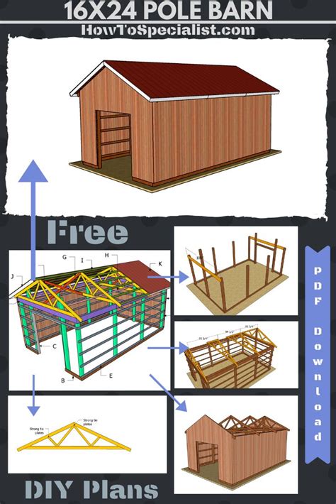 If you are comfortable reading plans then these should be no problem. 16x24 Pole Barn - Free PDF Download Plans ...