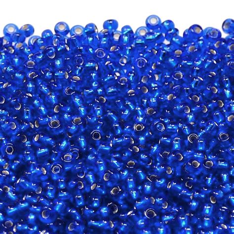 Preciosa Seed Beads 80 Silver Lined Royal Blue 20g Beads And