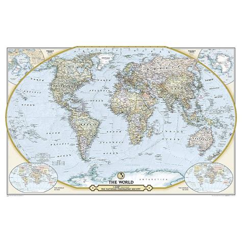 Ngs 125th Anniversary World Map Wall Map 46 X 305 Inches
