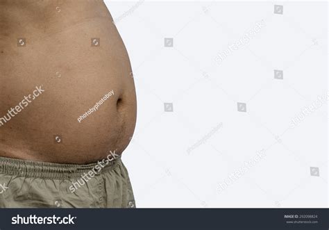 Fat Man Big Belly On White Stock Photo 292098824 Shutterstock