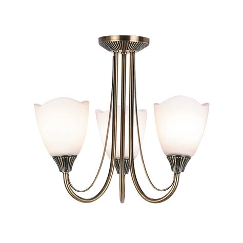 Elstead lighting hinkley zelda 3 light semi flush ceiling in vintage brass finish firstlight trident pendant 3702br luxury quoizel mantle 2 weathered qz sf dar lighting bur0675 bureau 6 light ceiling fitting in antique brass finish castlegate lights. Endon 601-3AN 3 Light Semi-Flush Ceiling Light Plated In ...