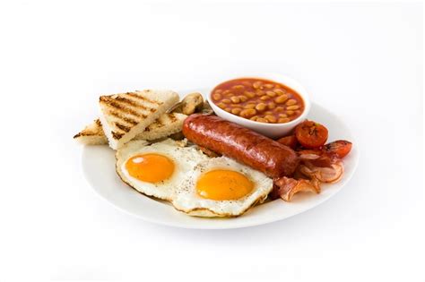 Premium Photo Traditional Full English Breakfast With Fried Eggs