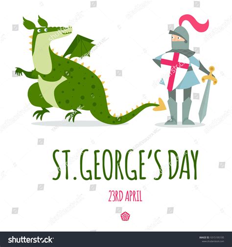 st georges day card knight dragon stock vector royalty free