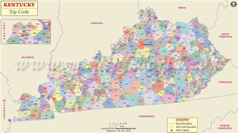 Kentucky Zip Code Map Kentucky Postal Code
