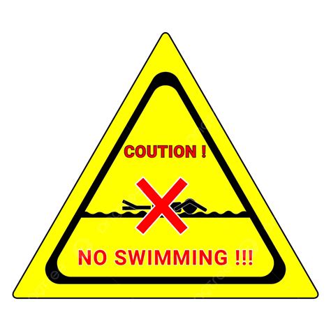 Coution No Swimming Vector Icon Coution No Swimming Sign Png And