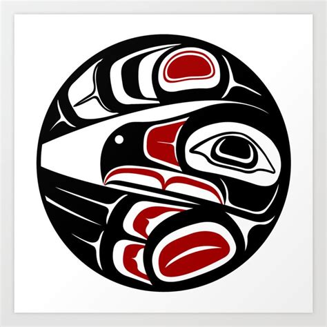 Raven Moon Formline Circle Native Indigenous Art Pacific Northwest