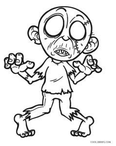 printable zombie coloring pages  kids