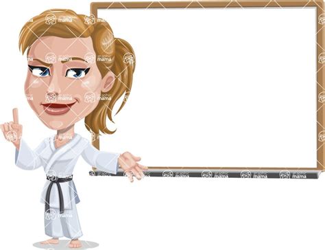 Female Karate Cartoon Vector Character 112 Illustrations Presentation 3 Graphicmama
