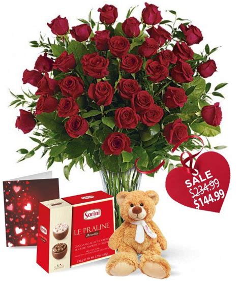 Buy Three Dozen Long Stem Red Rose Combo Online At Bloomex