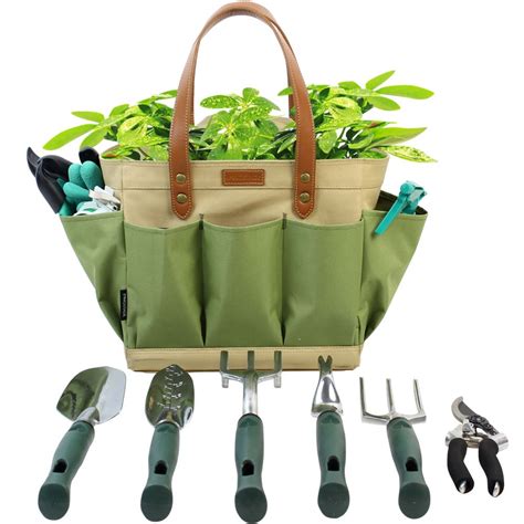 Garden Tool Tote Solid Bag With 11 Piece Hand Toolsbest Gardening T
