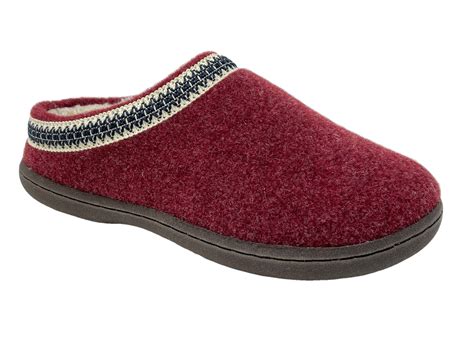 Clarks Womens Wool Felt Clog Slippers Indoor Outdoor Faux Fur Lined