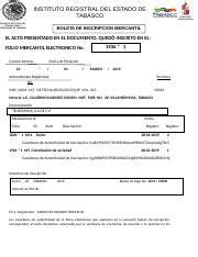 Boleta De Inscripcion Docx INSTITUTO REGISTRAL DEL ESTADO DE TABASCO