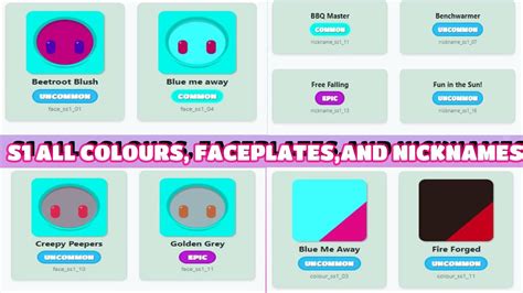 Fall Guys Ss1 All Colours Faceplates And Nicknames Youtube