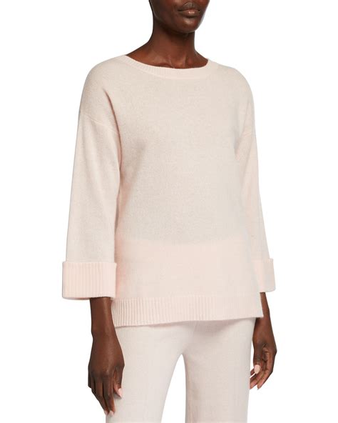 Neiman Marcus Cashmere Collection Ribbed Cuff Cashmere Tunic Neiman Marcus Neiman Marcus