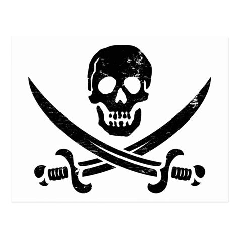 John Rackham Calico Jack Pirate Flag Jolly Roger Postcard Zazzle