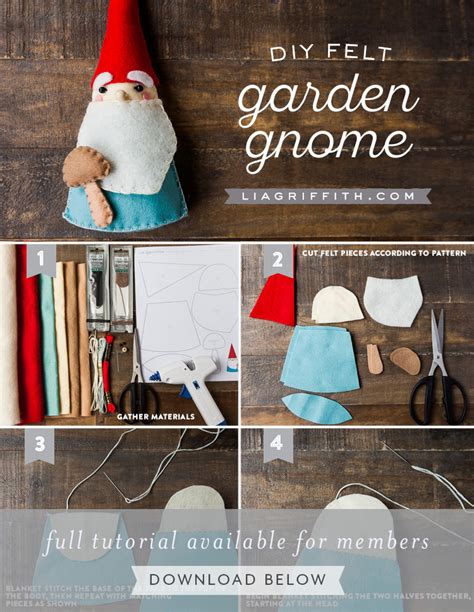 Diy Felt Garden Gnomes Lia Griffith