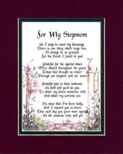 Very Cheap Ts For My Stepmom Touching 8x10 Poem Double Matted In