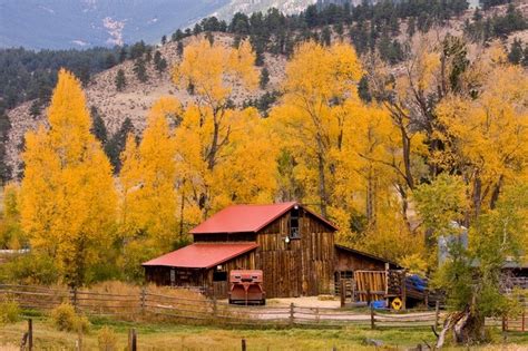 Colorado Rocky Mountains Autumn Barn By James Barn Pictures Old