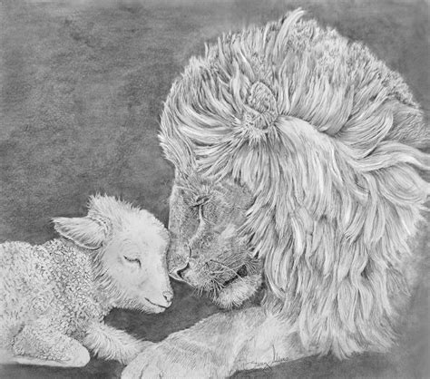 Lion And Lamb Print Christian Art Print Christian Artwork Etsy Lion
