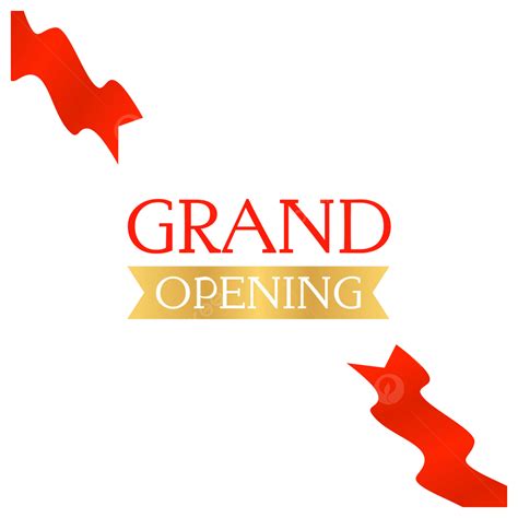 Grand Opening Text With Red Ribbon Design Banner Xbanner Title Vector