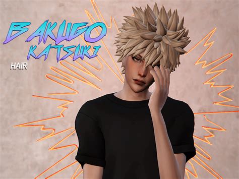 Bnha Bakugō Hair Patreon Tumblr Sims 4 Sims 4 Anime Sims Hair