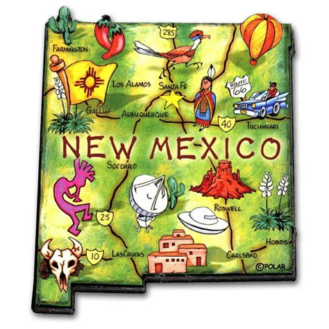 New Mexico The Land Of Enchantment State Artwood Jumbo Fridge Magnet