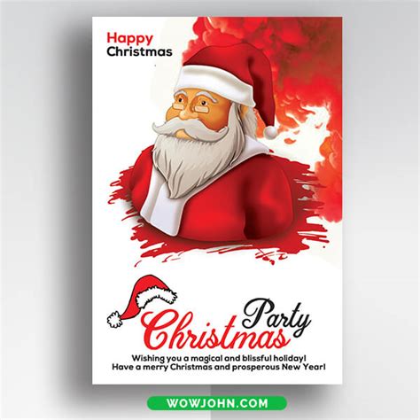 Free Santa Christmas Card 2021 Psd Template Free Psd Templates Png