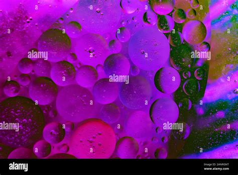 Colorful Cooking Oil Bubbles In Waterabstract Textured Background