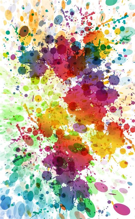 Colorful Paint Splattered On A White Background
