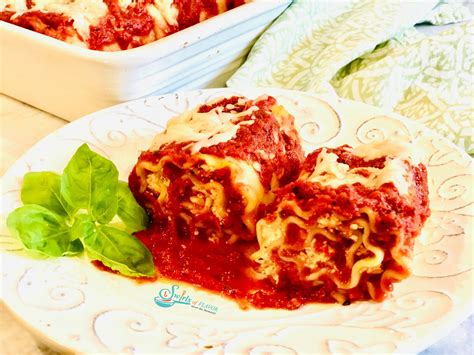 Baked Lasagna Roll Ups With Marinara Sauce Swirls Of Flavor
