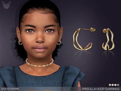 Sims 4 Priscilla Hoop Earrings For Kids By Feyona The Sims Game