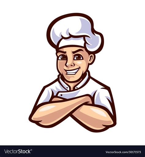 Chef Mascot Logo Template Royalty Free Vector Image