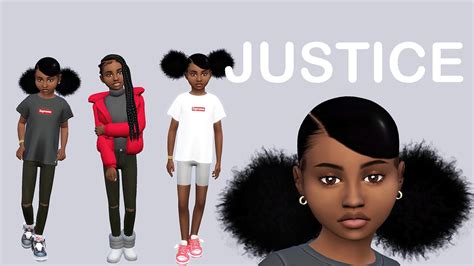 Sims 4 Create A Sim Justice Child Lookbook Youtube