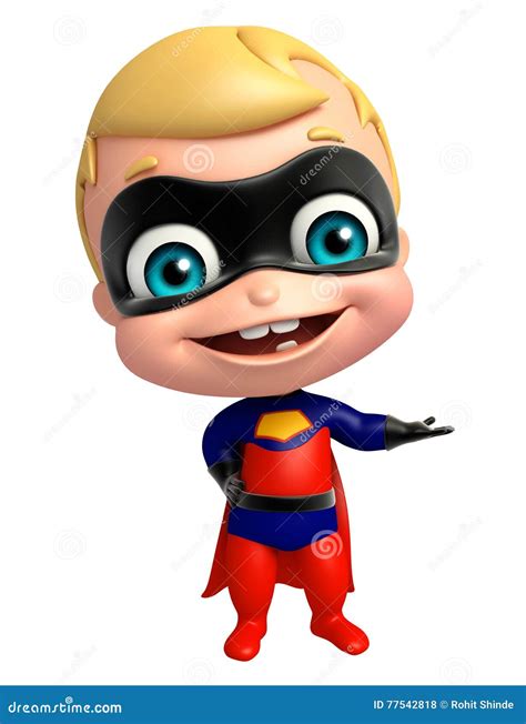 Cute Superbaby With Holding Pose Stock Illustration Illustration Of