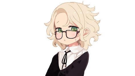 Anime Manga Anime Girls Simple Background Meganekko Glasses Blonde