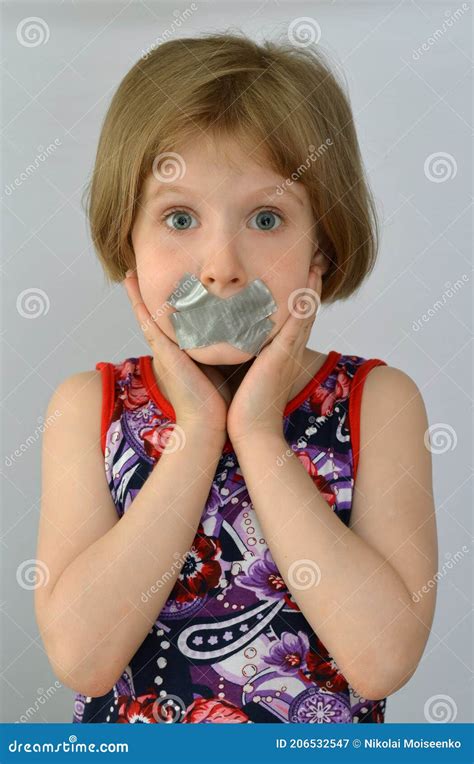 Sealed Mouth Of The Childprotestsilenceconcept Of Forbidden Opinion