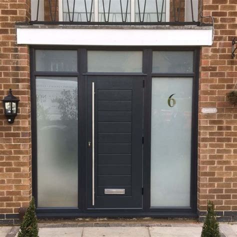 A Modern Palermo Solidorltd Composite Door In Anthracite Grey With