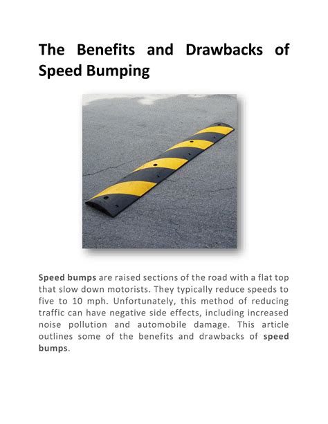 The Benefits And Drawbacks Of Speed Bumping By Mblassd Issuu