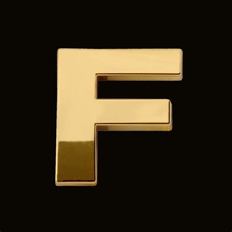 Gold Letter F 3cm Chrome Letter And Sign