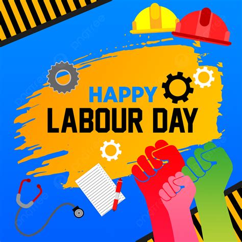 Happy Labour Day Yellow Brush Banner Background Day Event Business