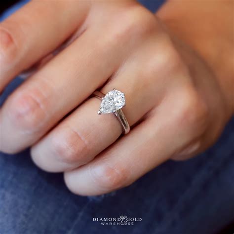 Pear Diamond Solitaire Engagement Ring At Diamond And Gold