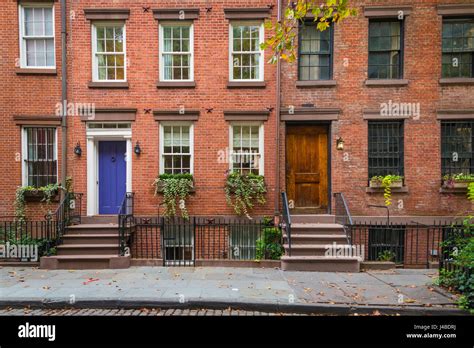 Old Apartment Buildings In Greenwich Village New York City Stock Photo