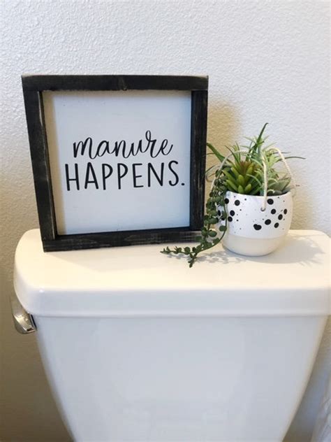 Manure Happens Shit Happens Funny Bathroom Sign Bathroom Etsy