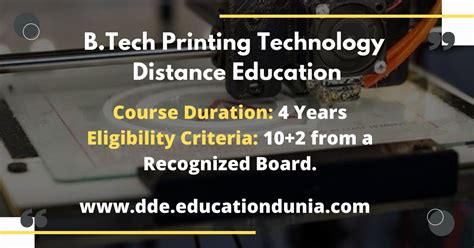 Btech Printing Technology Distance Education Admission